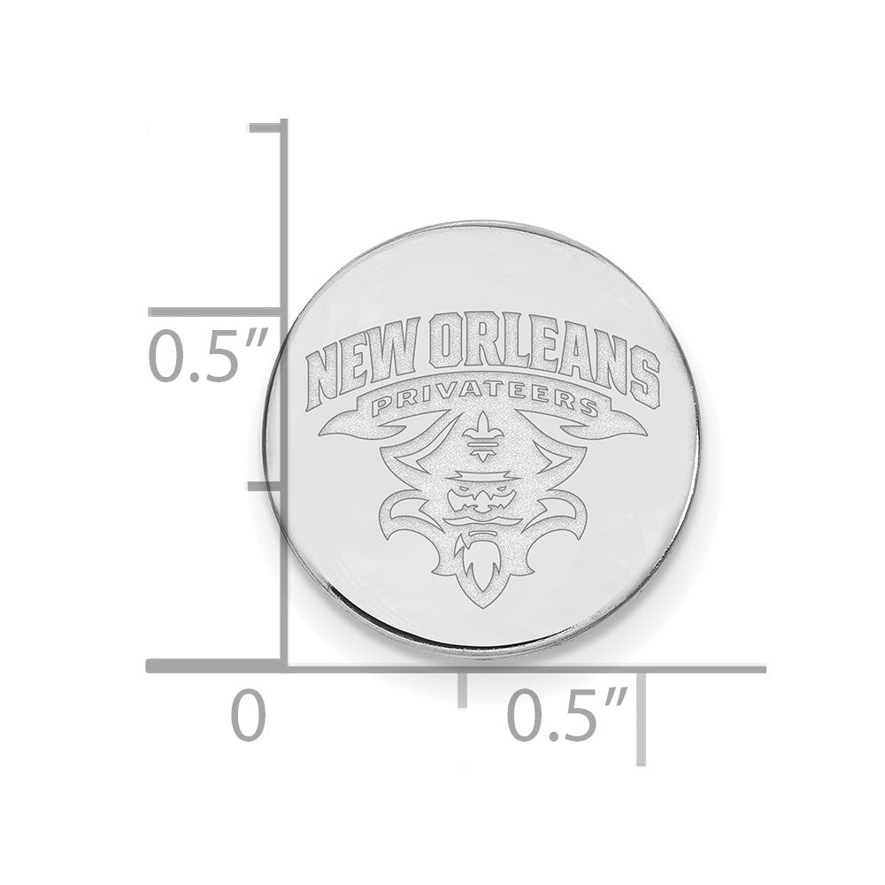 Sterling Silver Rhod-Pltd Logoart University of New Orleans Lapel Pin