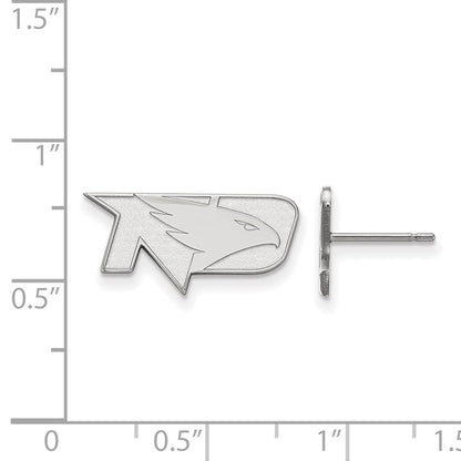 Sterling Silver Rhodium Plated Logoart University Of North Dakota Extra Small Post Earrings