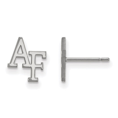 Sterling Silver Rhodium Plated Logoart United States Air Force Academy A F Extra Small Post Earrings