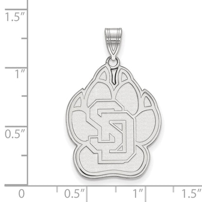 Sterling Silver Rhodium Plated Logoart University Of South Dakota Extra Large Pendant
