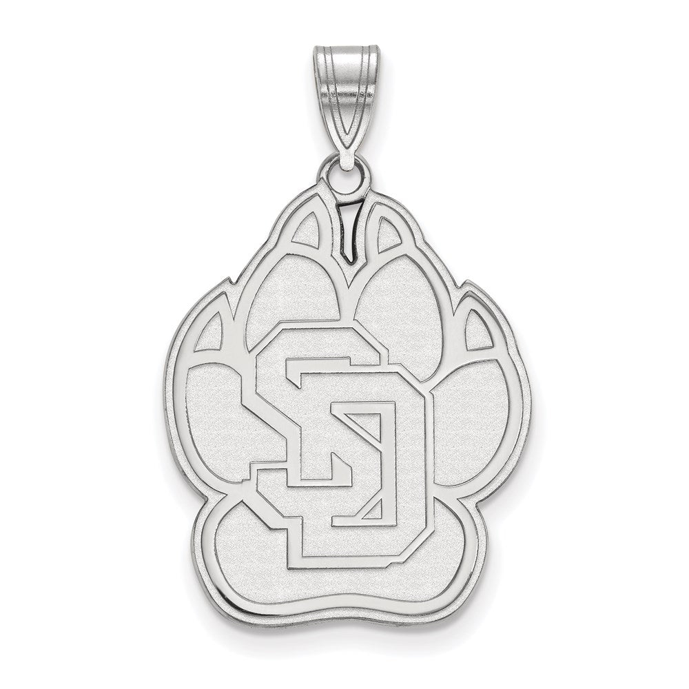 Sterling Silver Rhodium Plated Logoart University Of South Dakota Extra Large Pendant
