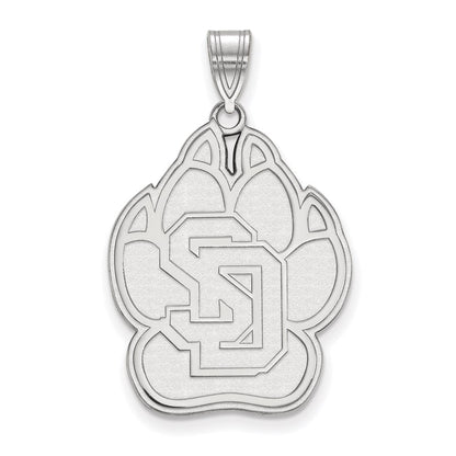 Sterling Silver Rhodium Plated Logoart University Of South Dakota Extra Large Pendant