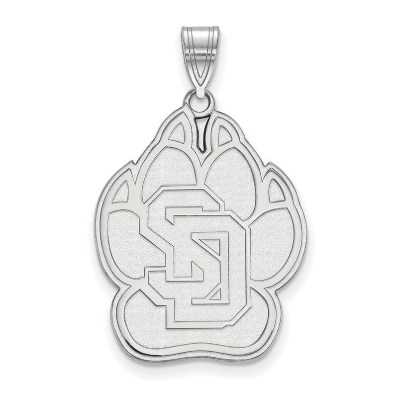 Sterling Silver Rhodium Plated Logoart University Of South Dakota Extra Large Pendant