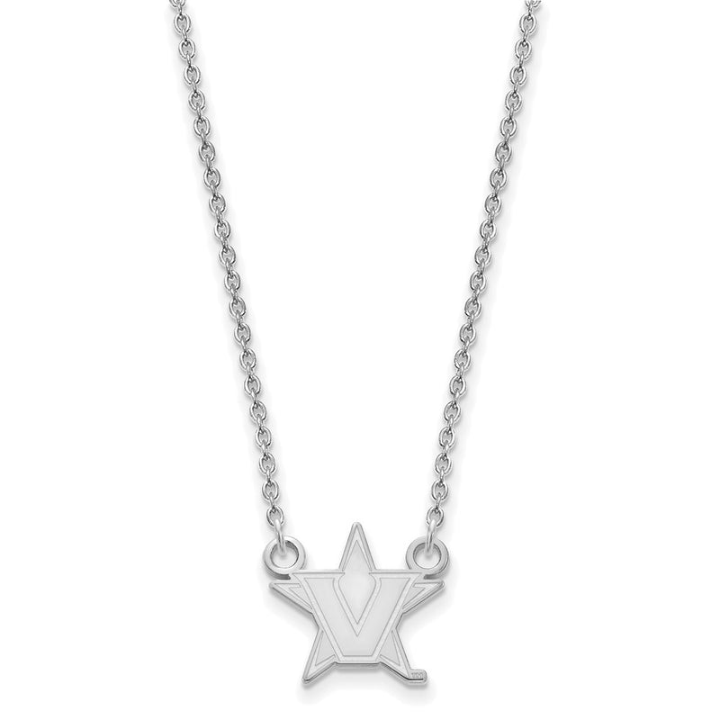 10K White Gold 10Kw Logoart Vanderbilt University Small Pendant Necklace