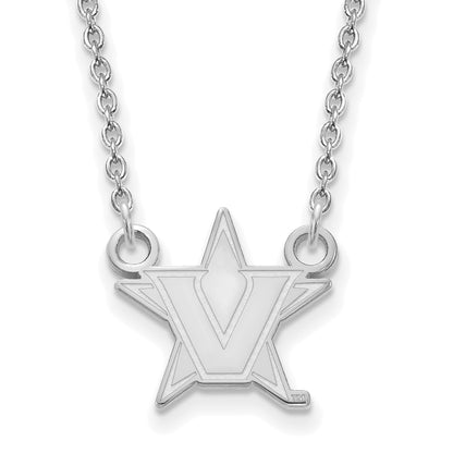 14K White Gold 14Kw Logoart Vanderbilt University Small Pendant Necklace