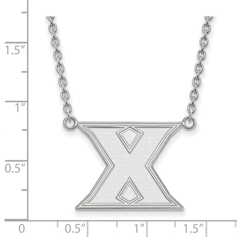 Sterling Silver Rhodium Plated Logoart Xavier University Letter X Large Pendant 18 Inch Necklace