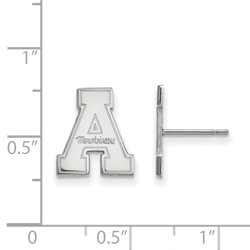 10K White Gold Logoart Appalachian State University Small Post Earrings