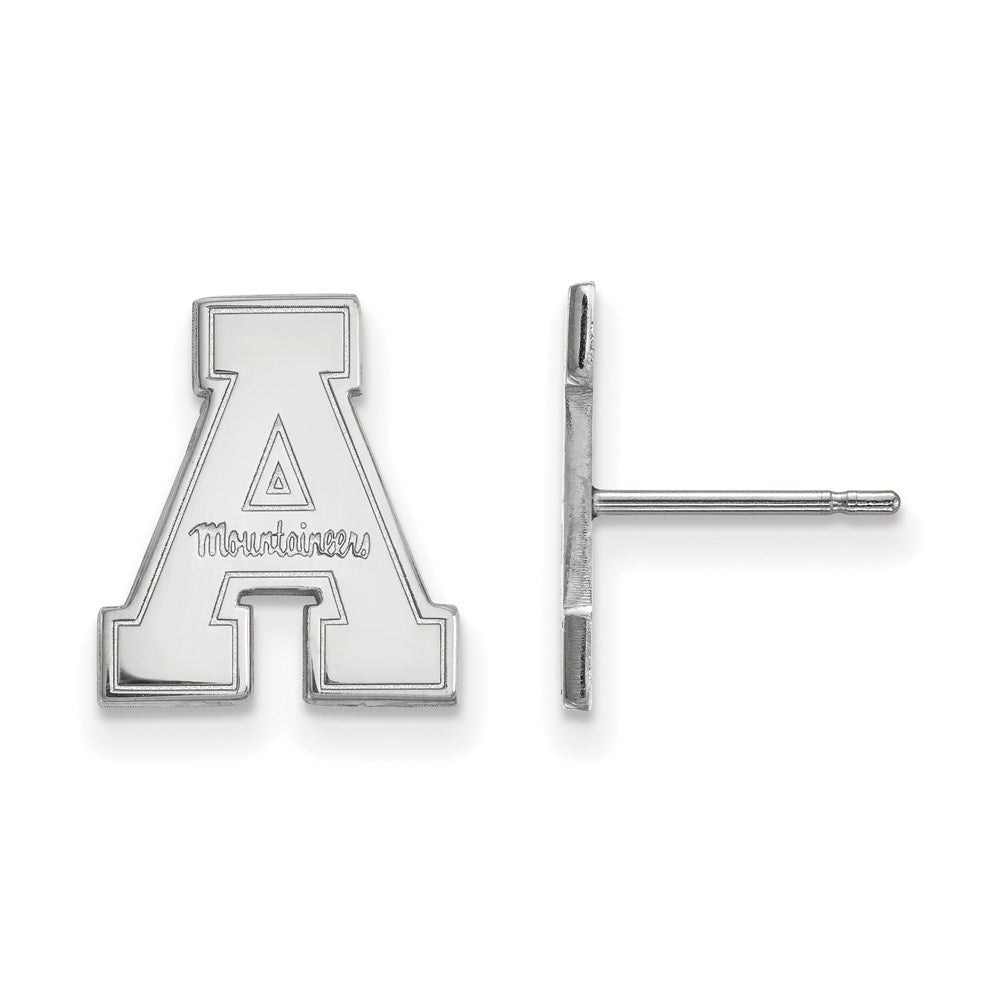 10K White Gold Logoart Appalachian State University Small Post Earrings