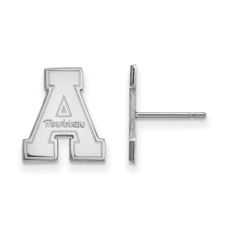 10K White Gold Logoart Appalachian State University Small Post Earrings