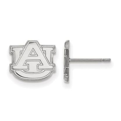 10K White Gold Logoart Auburn University A U Extra Small Post Earrings
