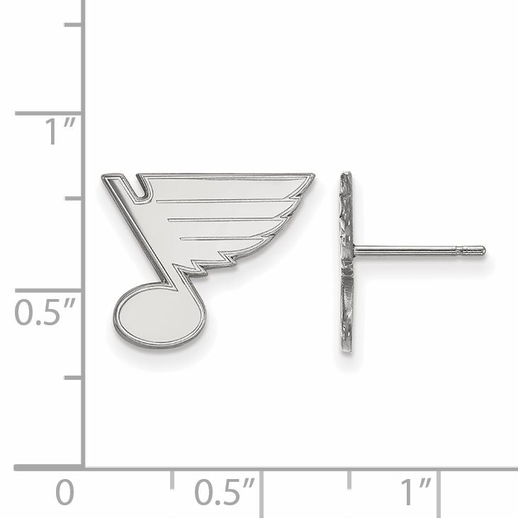 10K White Gold Nhl Logoart St. Louis Blues Small Post Earrings