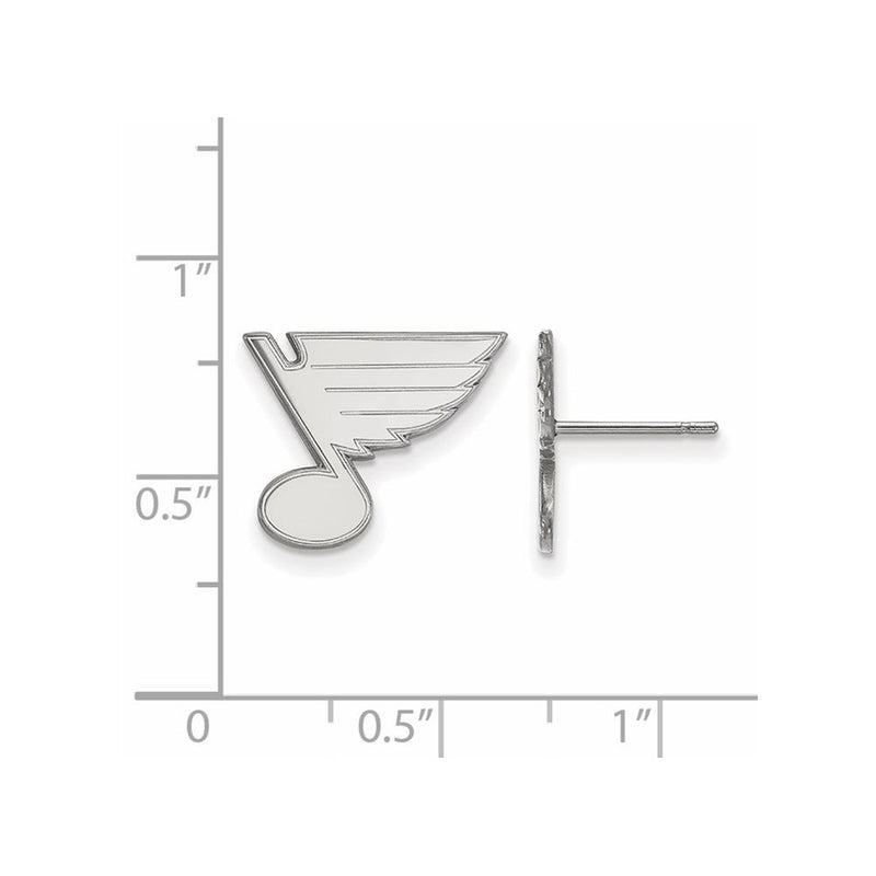 10K White Gold Nhl Logoart St. Louis Blues Small Post Earrings