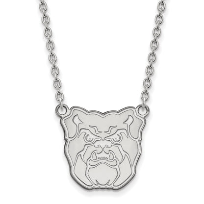 10K White Gold Logoart Butler University Bulldog Large Pendant 18 Inch Necklace