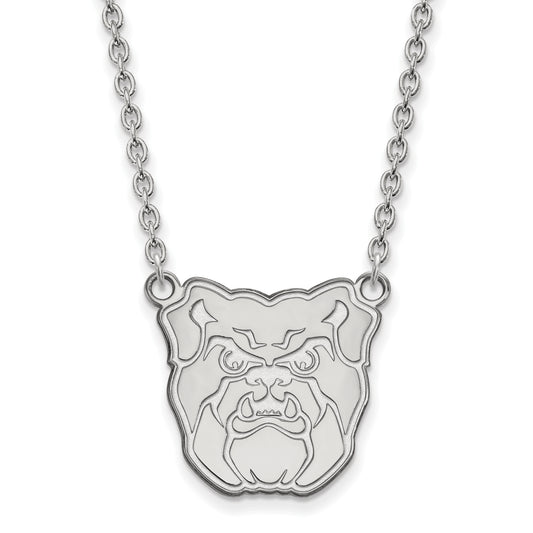 10K White Gold Logoart Butler University Bulldog Large Pendant 18 Inch Necklace