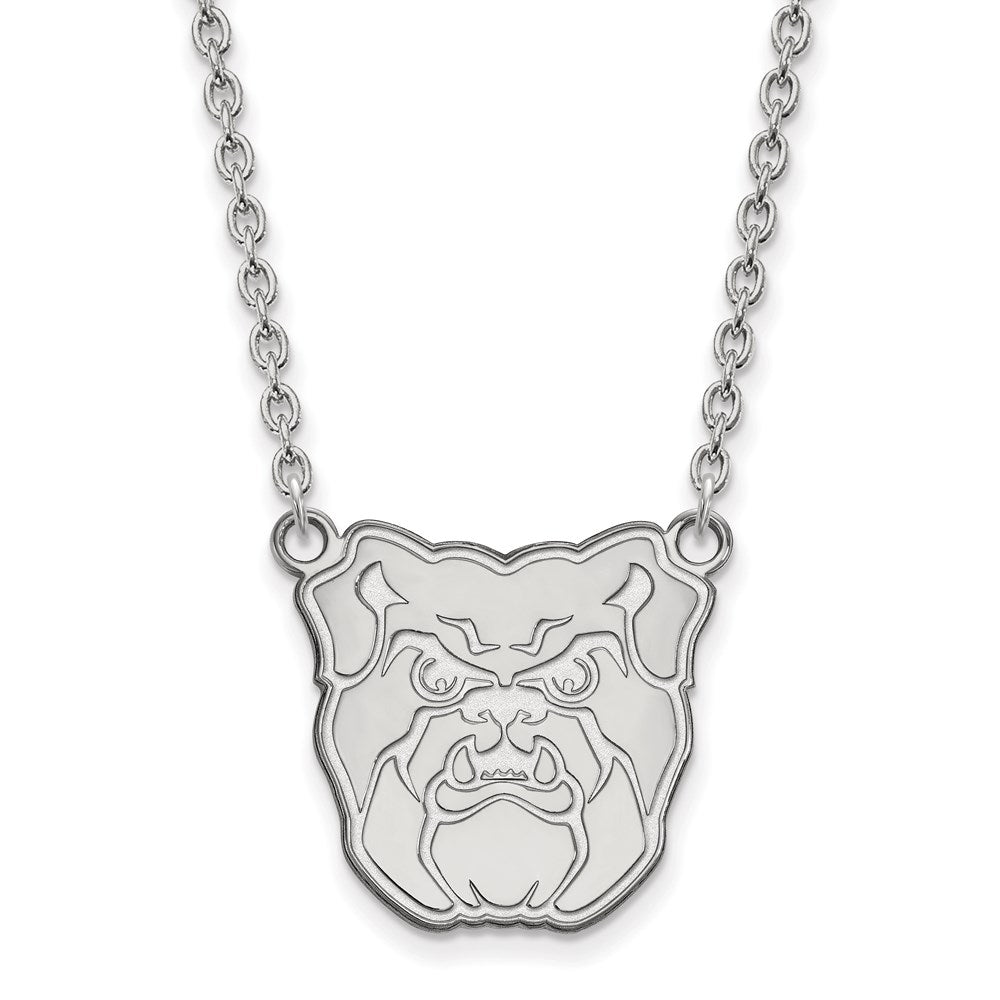 10K White Gold Logoart Butler University Bulldog Large Pendant 18 Inch Necklace