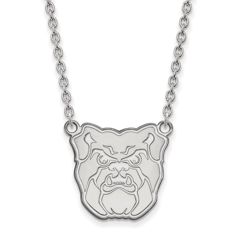 10K White Gold Logoart Butler University Bulldog Large Pendant 18 Inch Necklace