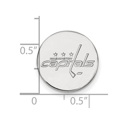 Sterling Silver Rhod-Pltd Nhl Logoart Washington Capitals Lapel Pin