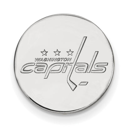 Sterling Silver Rhod-Pltd Nhl Logoart Washington Capitals Lapel Pin