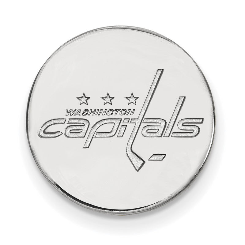 Sterling Silver Rhod-Pltd Nhl Logoart Washington Capitals Lapel Pin