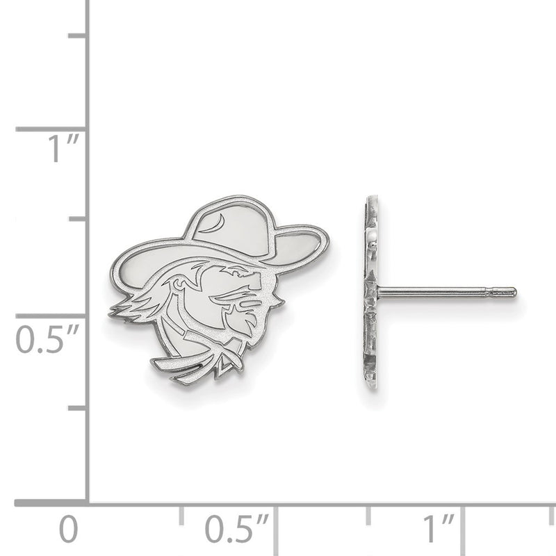 14K White Gold Logoart Eastern Kentucky University E K U Small Post Earrings