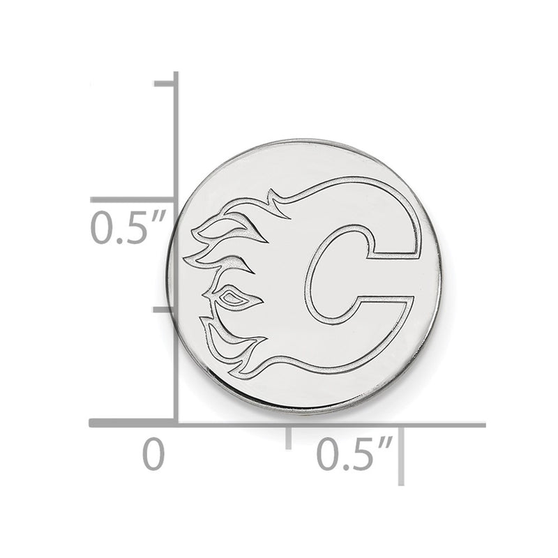 14K White Gold NHL LogoArt Calgary Flames Lapel Pin