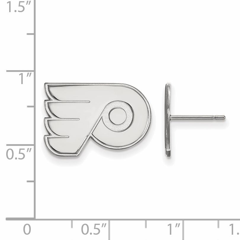 10K White Gold Nhl Logoart Philadelphia Flyers Small Post Earrings
