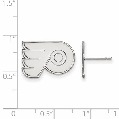 10K White Gold Nhl Logoart Philadelphia Flyers Small Post Earrings