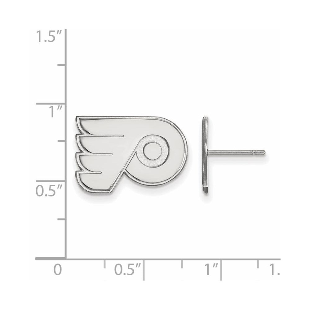 10K White Gold Nhl Logoart Philadelphia Flyers Small Post Earrings