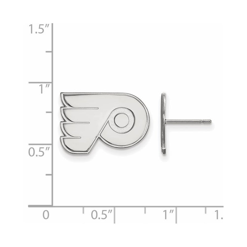 10K White Gold Nhl Logoart Philadelphia Flyers Small Post Earrings
