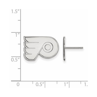 14K White Gold Nhl Logoart Philadelphia Flyers Small Post Earrings