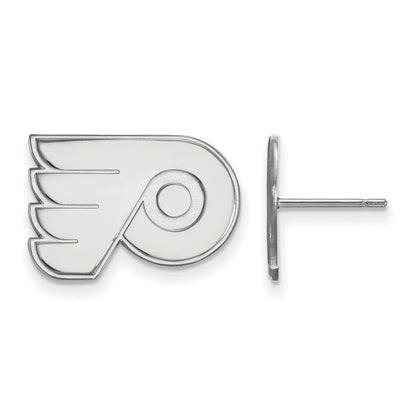 14K White Gold Nhl Logoart Philadelphia Flyers Small Post Earrings