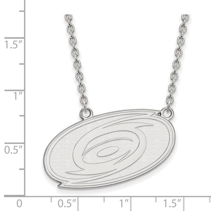 10K White Gold Nhl Logoart Carolina Hurricanes Large Pendant 18 Inch Necklace