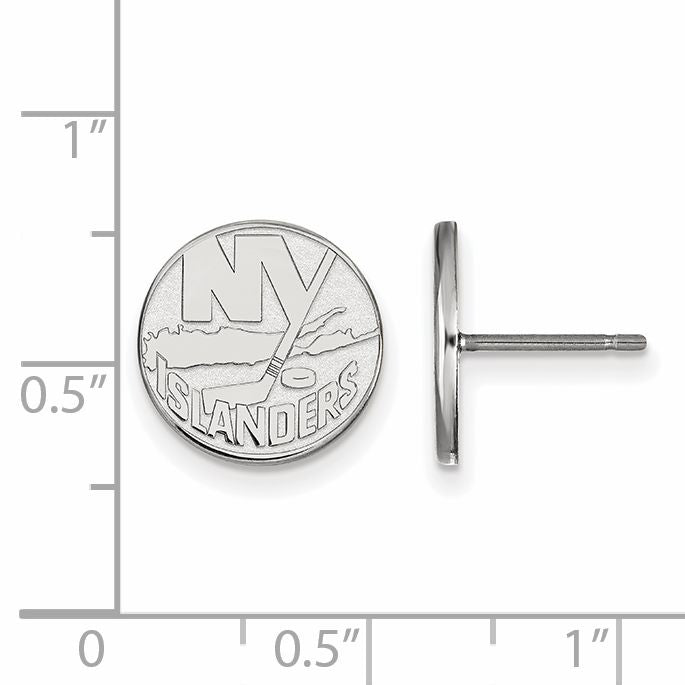 10K White Gold Nhl Logoart New York Islanders Small Post Earrings