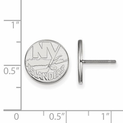 10K White Gold Nhl Logoart New York Islanders Small Post Earrings