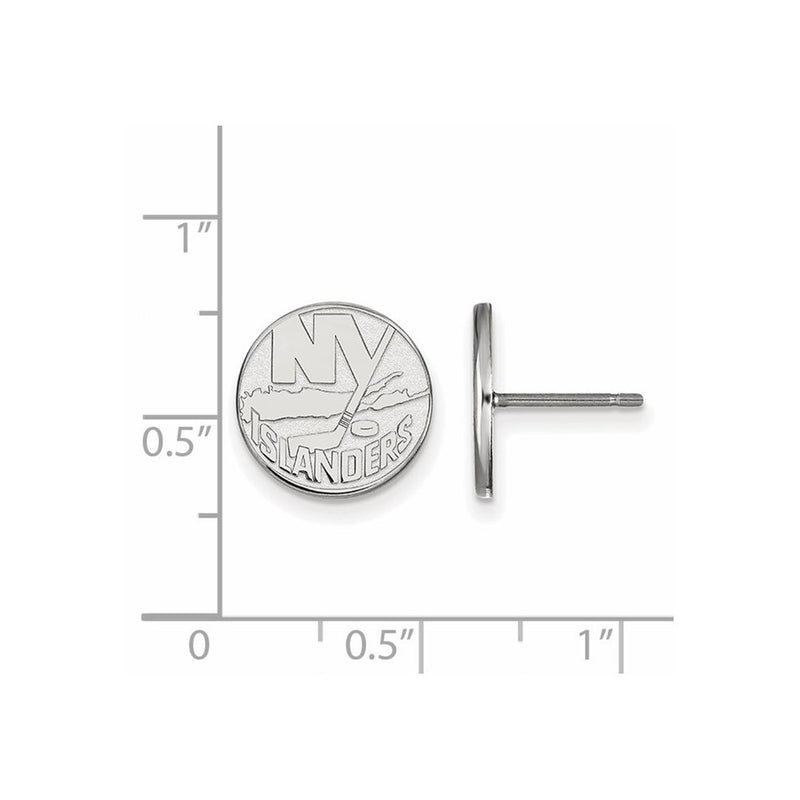 10K White Gold Nhl Logoart New York Islanders Small Post Earrings