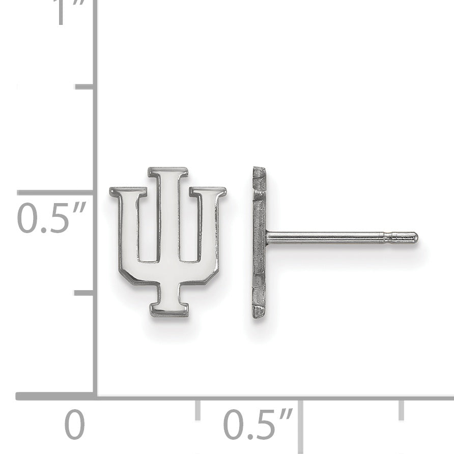 10K White Gold Logoart Indiana University I U Extra Small Post Earrings