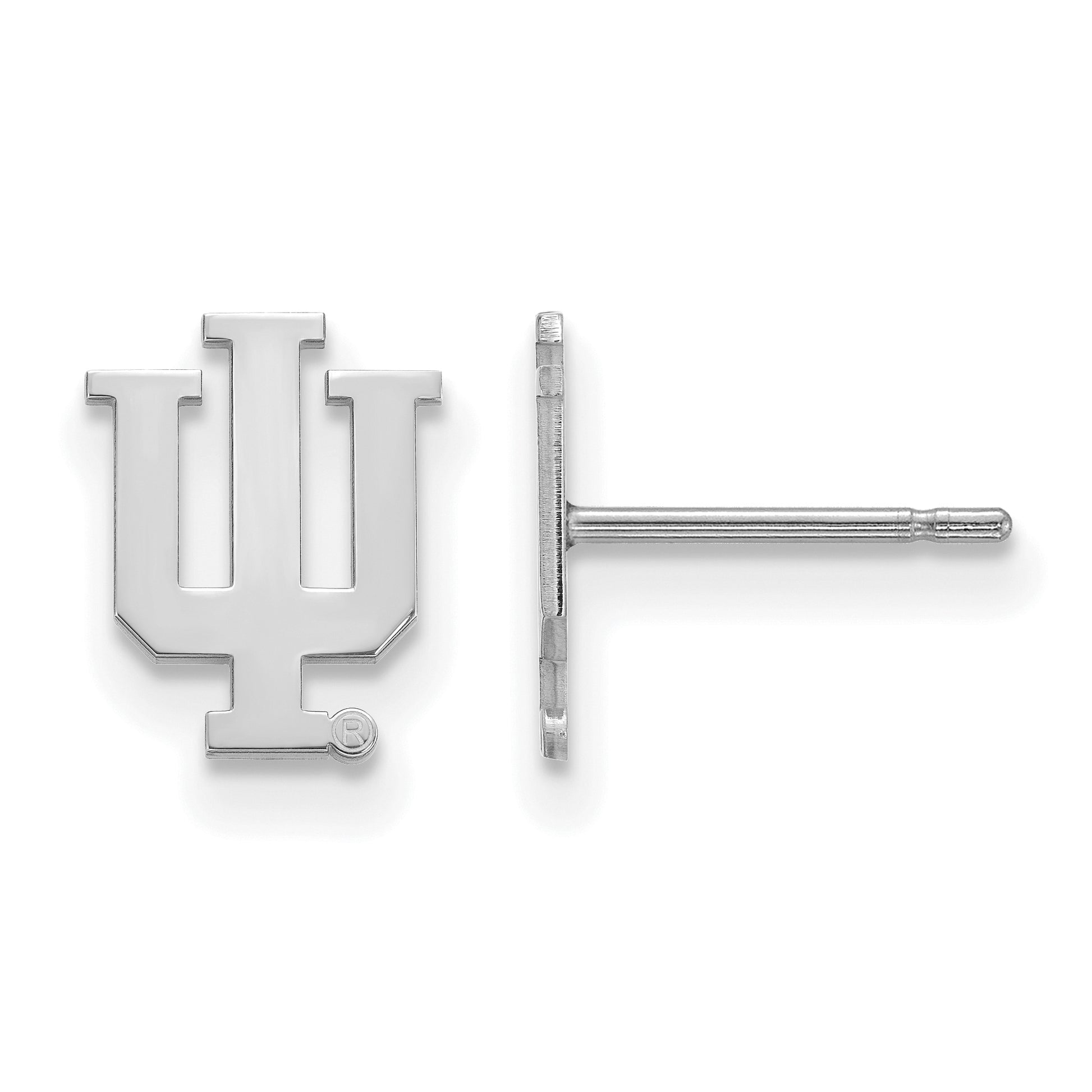 10K White Gold Logoart Indiana University I U Extra Small Post Earrings