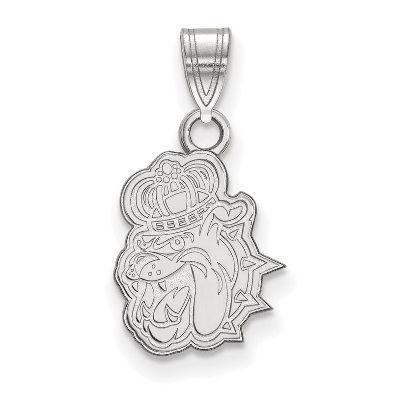 Sterling Silver Rhodium Plated Logoart James Madison University Duke Dog Small Pendant