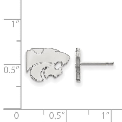 10K White Gold Logoart Kansas State University Wildcat Extra Small Post Earrings