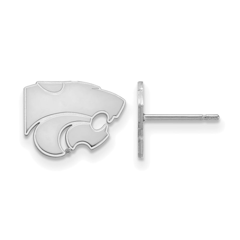 10K White Gold Logoart Kansas State University Wildcat Extra Small Post Earrings