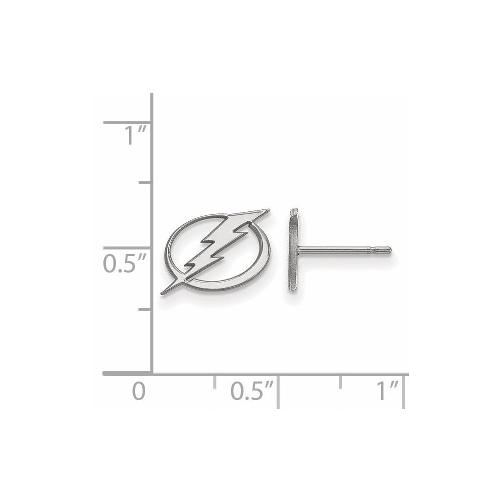 Sterling Silver Rhodium Plated Nhl Logoart Tampa Bay Lightning Extra Small Post Earrings