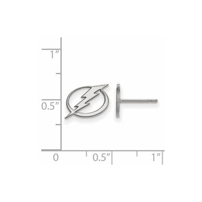 Sterling Silver Rhodium Plated Nhl Logoart Tampa Bay Lightning Extra Small Post Earrings