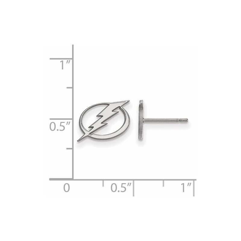 Sterling Silver Rhodium Plated Nhl Logoart Tampa Bay Lightning Extra Small Post Earrings