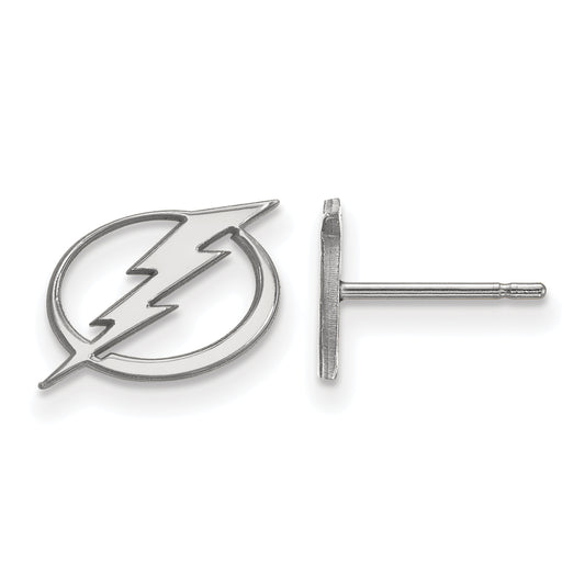 Sterling Silver Rhodium Plated Nhl Logoart Tampa Bay Lightning Extra Small Post Earrings