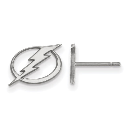 Sterling Silver Rhodium Plated Nhl Logoart Tampa Bay Lightning Extra Small Post Earrings