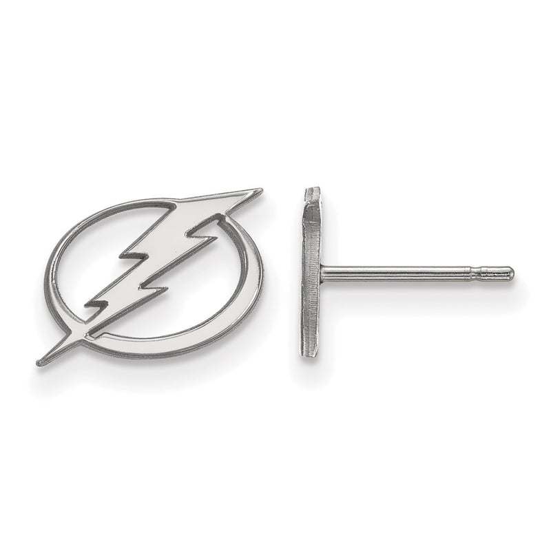 Sterling Silver Rhodium Plated Nhl Logoart Tampa Bay Lightning Extra Small Post Earrings