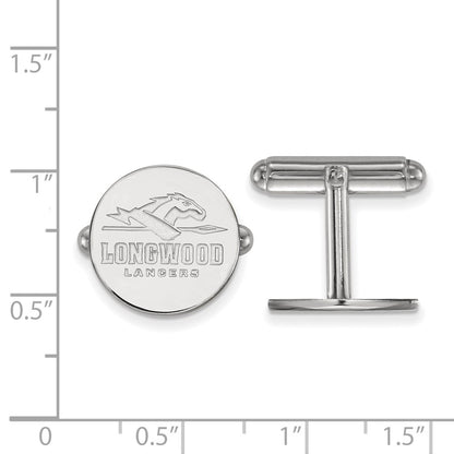 Sterling Silver Rhod-Pltd Logoart Longwood University Cuff Links