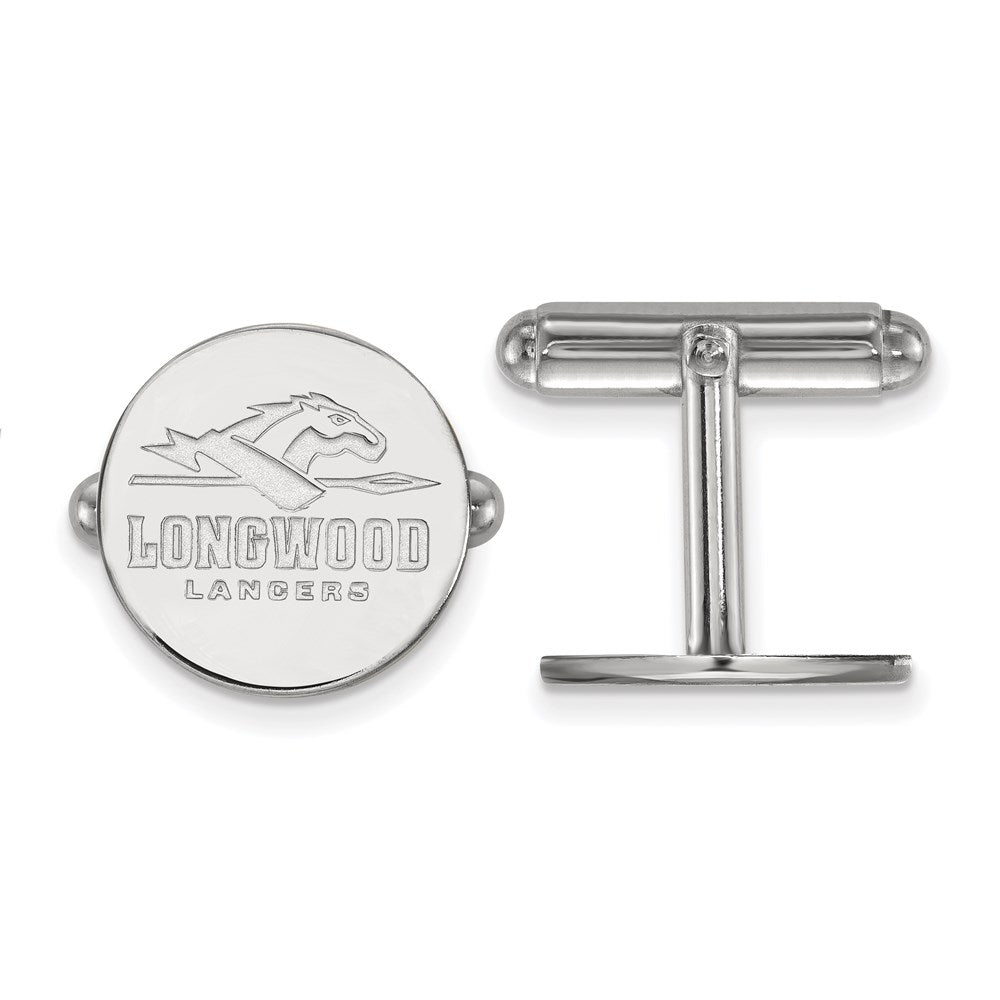 Sterling Silver Rhod-Pltd Logoart Longwood University Cuff Links