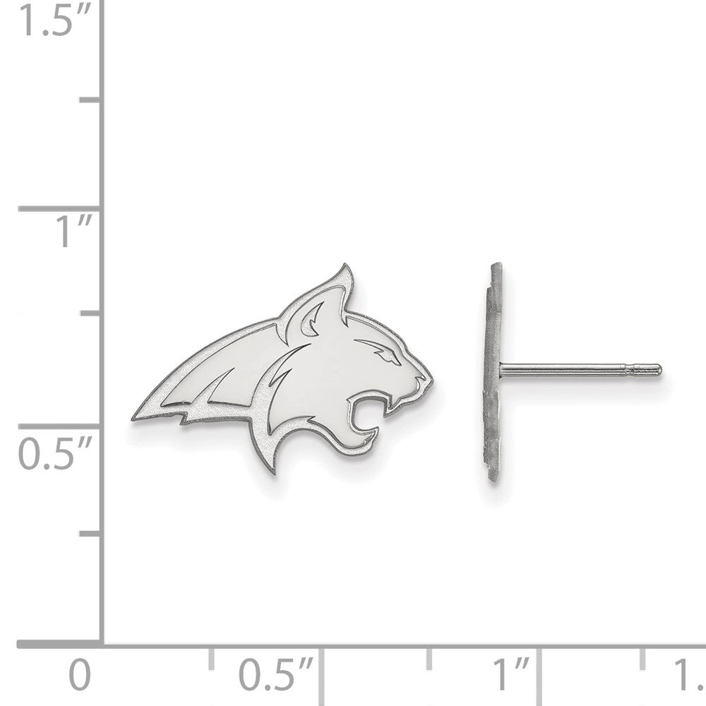 10K White Gold Logoart Montana State University Bobcat Small Post Earrings