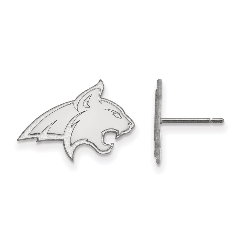 10K White Gold Logoart Montana State University Bobcat Small Post Earrings